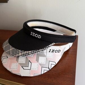 IZOD Black and Pink Patterned Visors